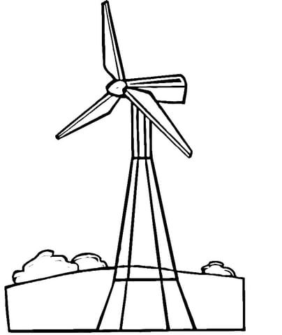 Wind Turbine coloring #19, Download drawings