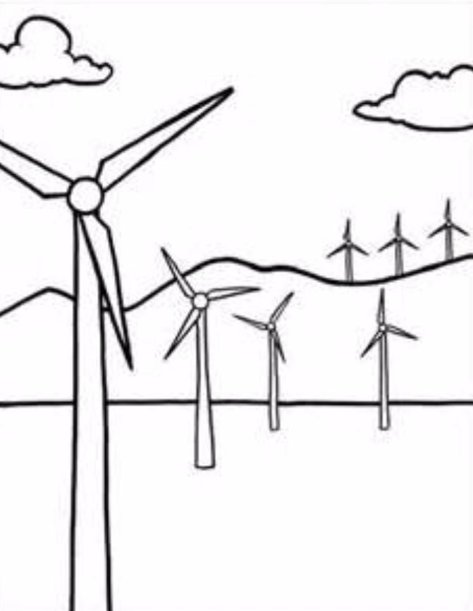 Wind Turbine coloring #2, Download drawings