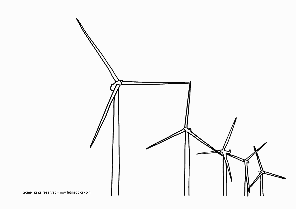 Wind Turbine coloring #18, Download drawings