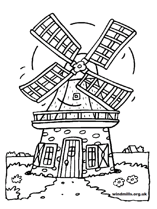 Windmill coloring #10, Download drawings