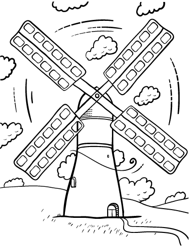 Windmill coloring #1, Download drawings