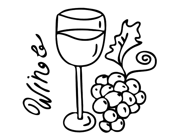 Wine coloring #12, Download drawings