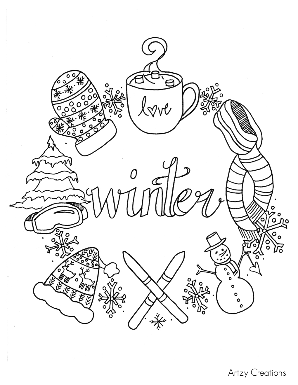 Winter coloring #8, Download drawings