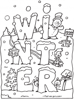 Winter coloring #2, Download drawings