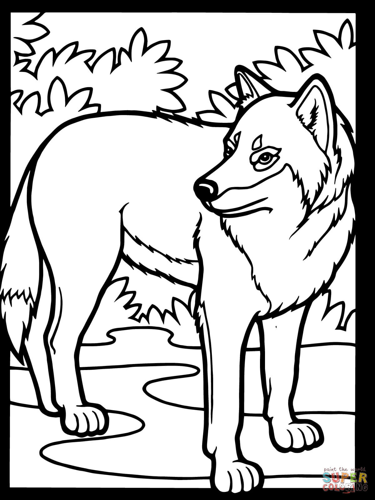 Wolf coloring #8, Download drawings