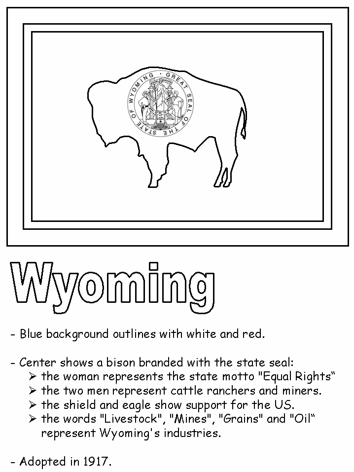 Wyoming coloring #6, Download drawings