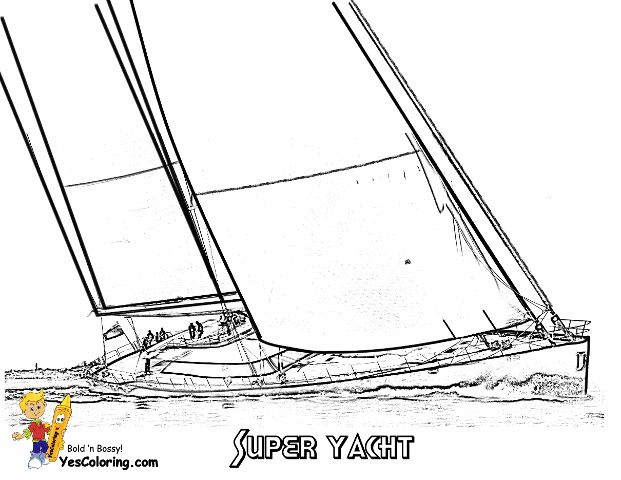 Yacht coloring #19, Download drawings