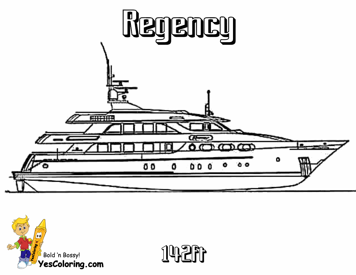 Yacht coloring #12, Download drawings