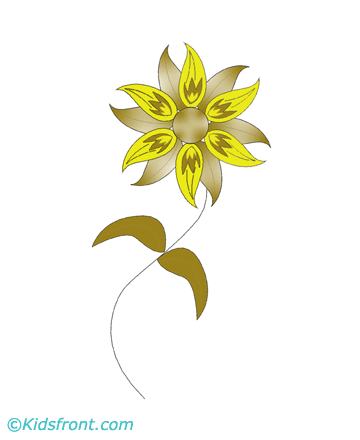 Yellow Flower coloring #14, Download drawings
