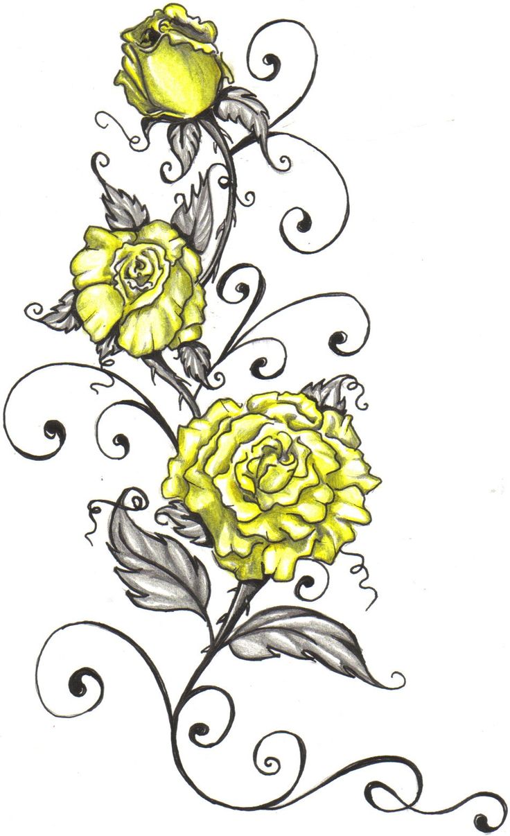 Yellow Rose coloring #18, Download drawings