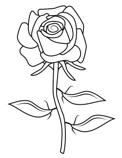 Yellow Rose coloring #3, Download drawings