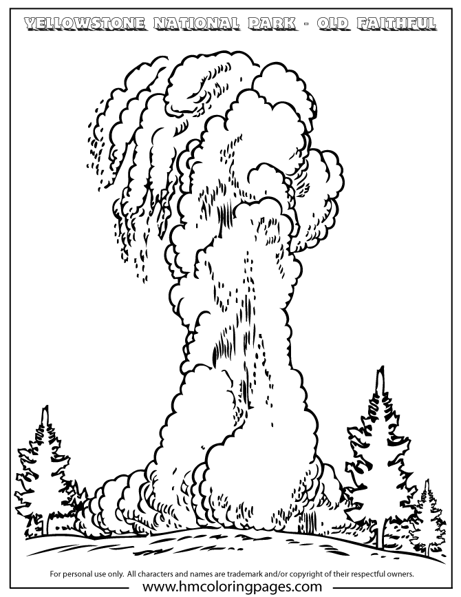 Yellowstone National Park coloring #12, Download drawings