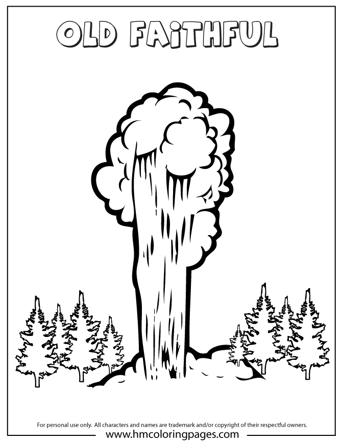 Yellowstone National Park coloring #9, Download drawings
