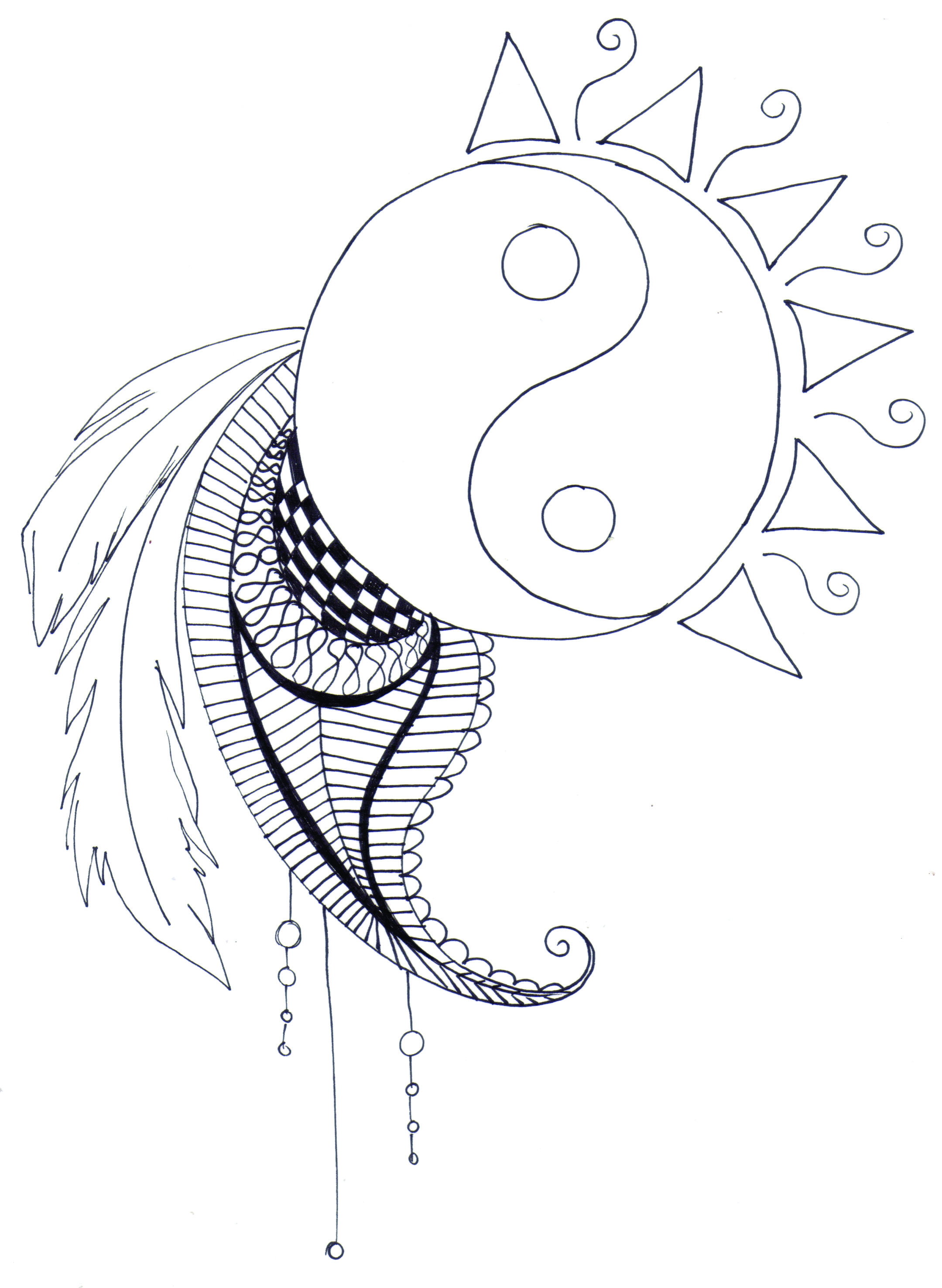 Yin & Yang coloring #1, Download drawings