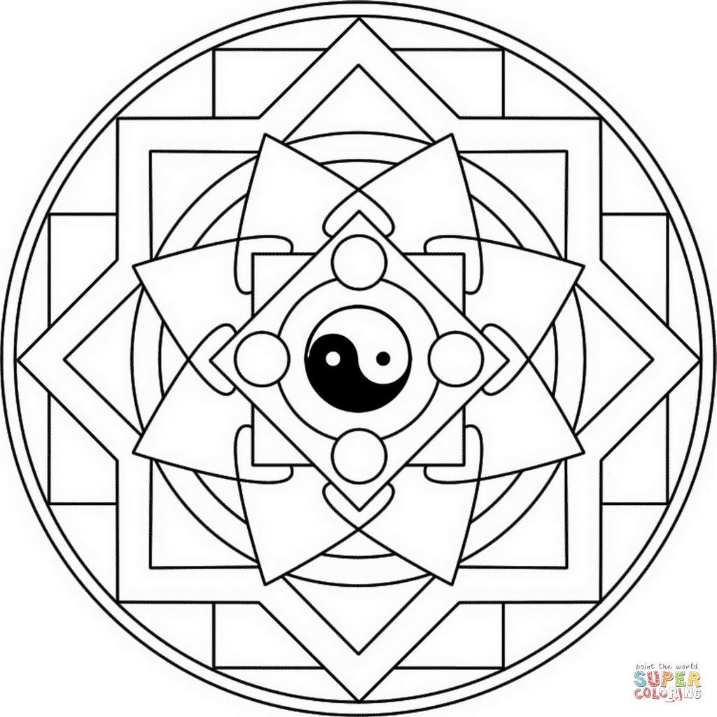 Yin & Yang coloring #6, Download drawings