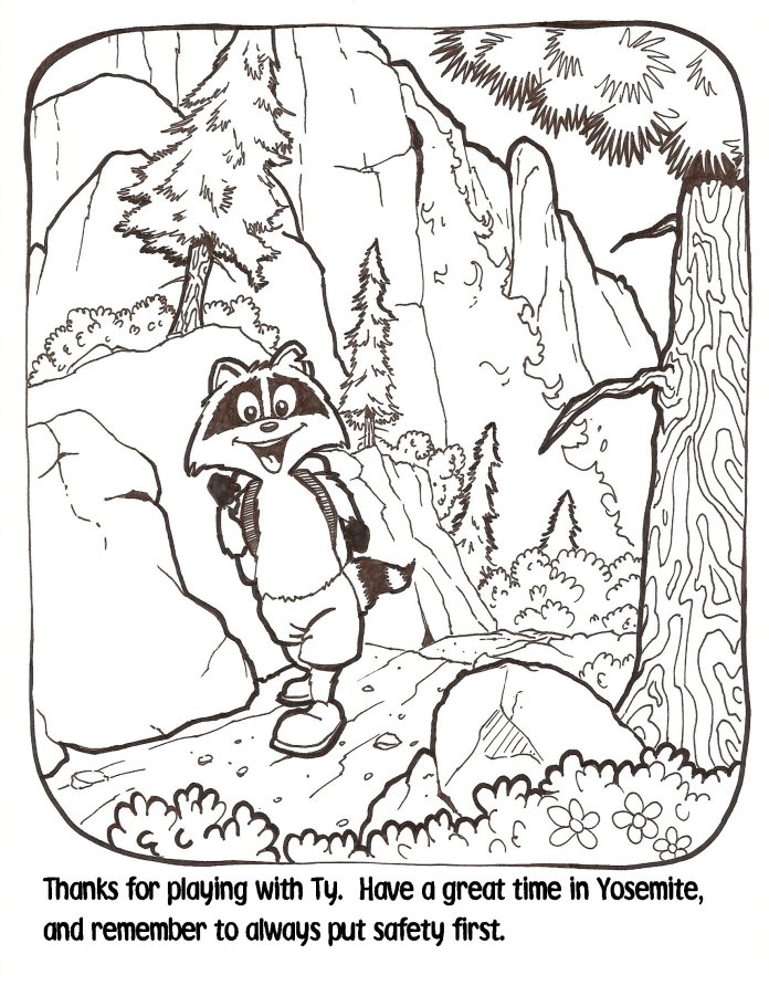 Yosemite Falls coloring #6, Download drawings
