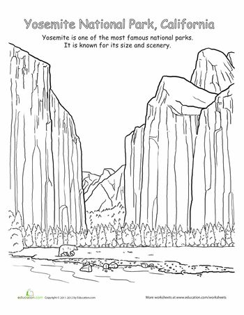 Yosemite Falls coloring #12, Download drawings