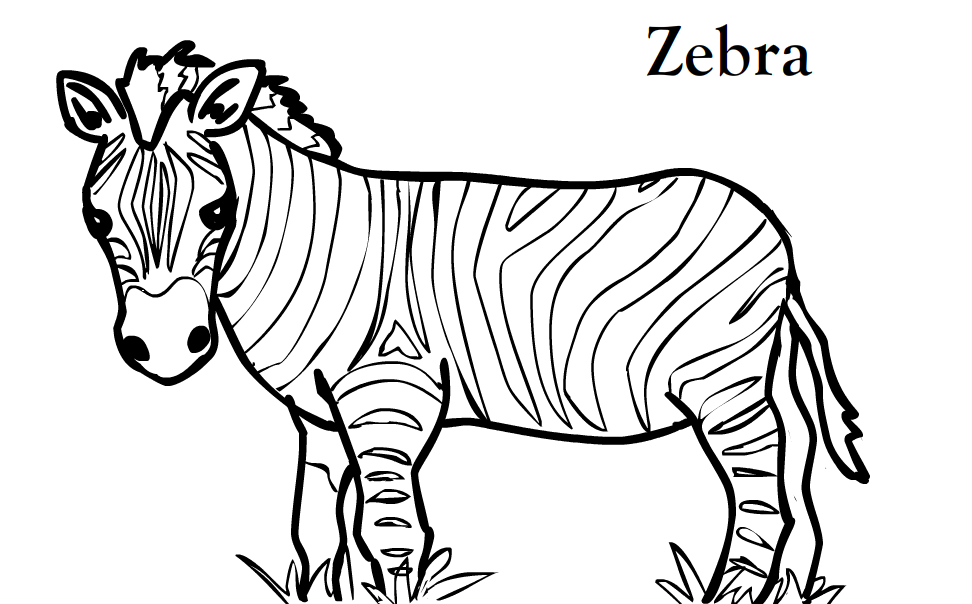 Zebra coloring #13, Download drawings