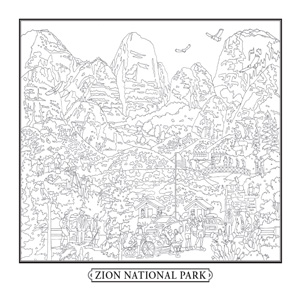 Zion National Park coloring #6, Download drawings