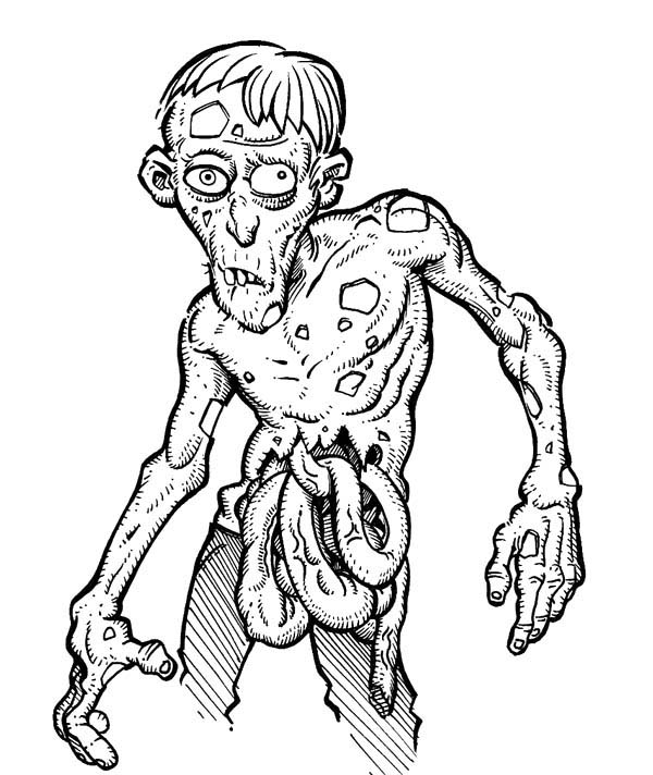 Zombie coloring #3, Download drawings