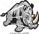 Charging Rhino clipart