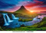 Kirkjufell Waterfall coloring