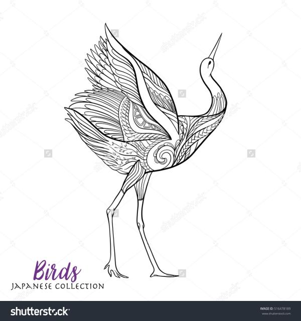 preview Japanese Crane coloring