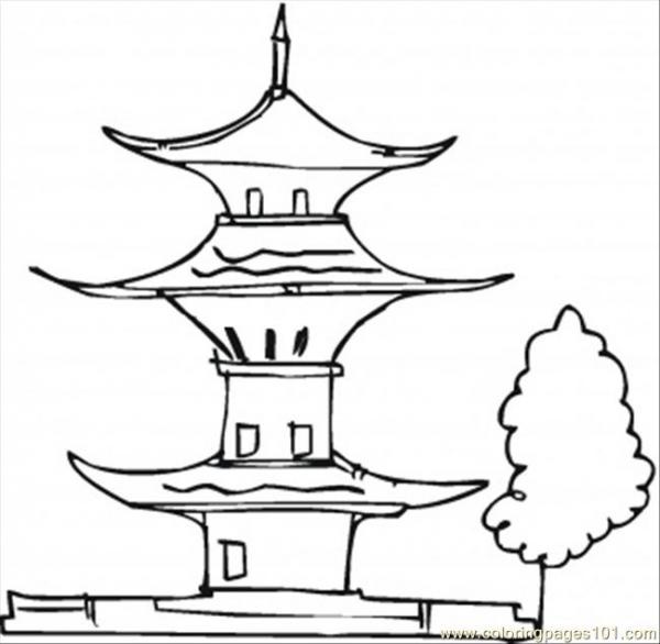 preview Pagoda coloring