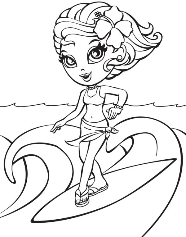 Surfing coloring